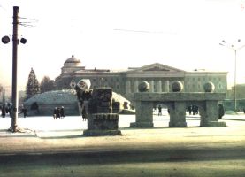 Площадь Ленина в январе 1992 года